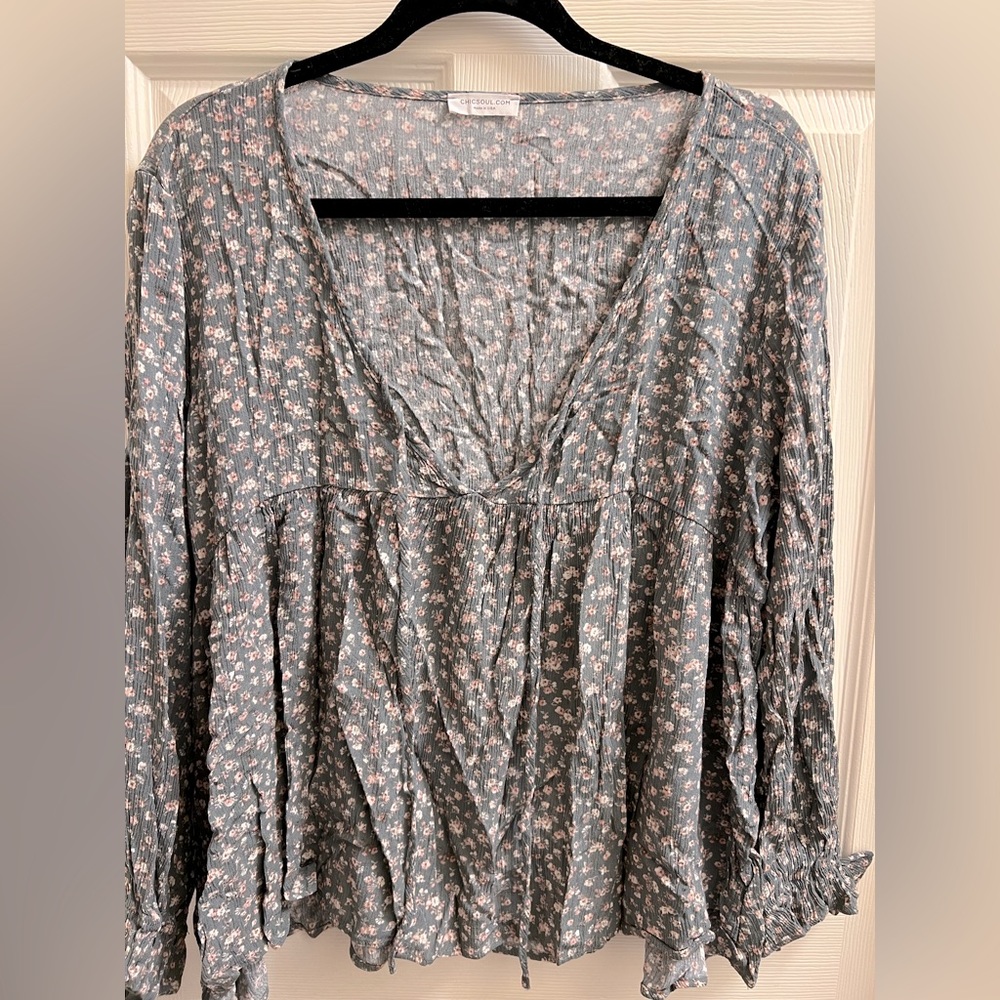 Chic Soul Floral Print Top - Plus Size